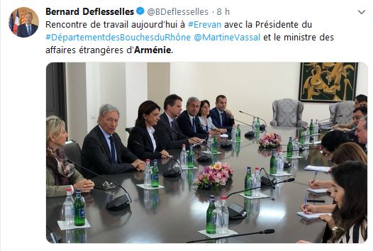 Bernard Deflesselles – Rencontre de travail aujourd&rsquo;hui à Erevan