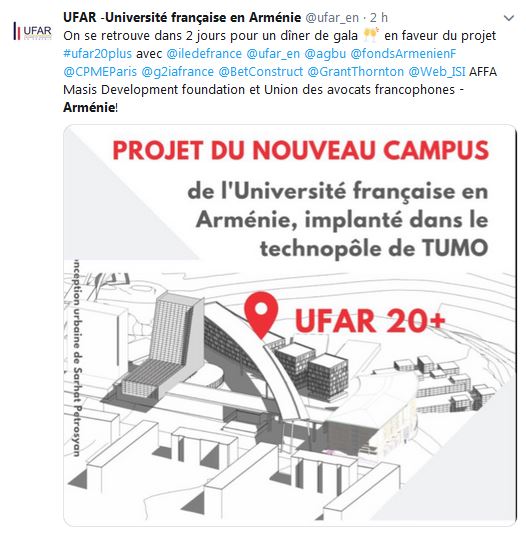 On se retrouve dans 2 jours pour un dîner de gala en faveur du projet UFAR20plus
