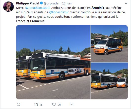 Philippe Pradal : Très heureux d’avoir échangé par visioconférence avec Diana Gasparyan, Maire d’Etchmiadzin