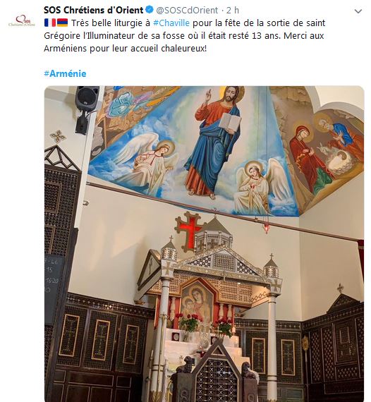 Très belle liturgie à Chaville pour la fête de la sortie de saint Grégoire l’Illuminateur de sa fosse où il était resté 13 ans