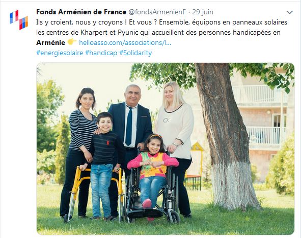 Ils y croient, nous y croyons ! Et vous ? Ensemble, équipons en panneaux solaires les centres de Kharpert et Pyunic qui accueillent des personnes handicapées en Arménie