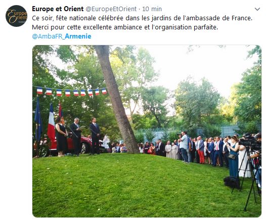 Ce soir, fête nationale célébrée dans les jardins de l&rsquo;ambassade de France.