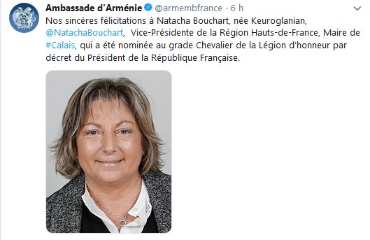 Nos sincères félicitations à Natacha Bouchart