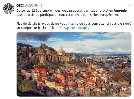Du 1er au 12 Septembre, nous vous proposons un super projet en Arménie