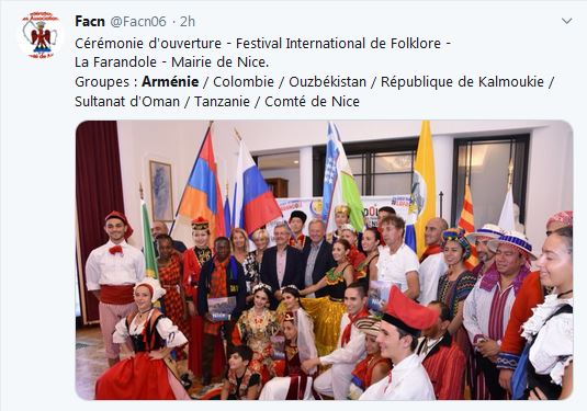 Cérémonie d&rsquo;ouverture – Festival International de Folklore –  La Farandole – Mairie de Nice.
