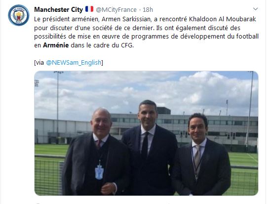 Le président arménien, Armen Sarkissian, a rencontré Khaldoon Al Moubarak