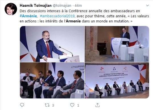 Des discussions intenses à la Conférence annuelle des ambassadeurs en Arménie