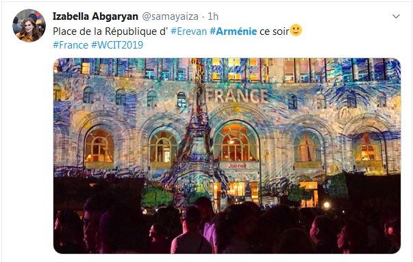 Place de la République d&rsquo;Erevan en Arménie ce soir