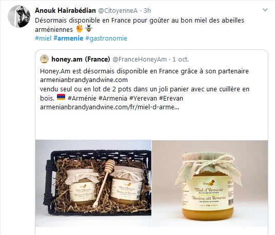 Désormais disponible en France pour goûter au bon miel des abeilles arméniennes