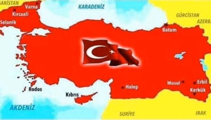 L’Arménie et de nombreux autres territoires inclus dans la carte représentant la Turquie diffusée par le ministre turc de la Défense