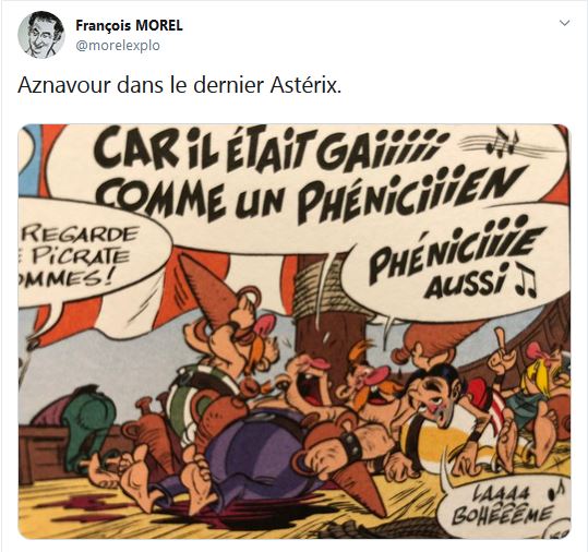Aznavour dans le dernier Astérix
