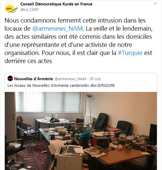 Des Kurdes également cambriolés