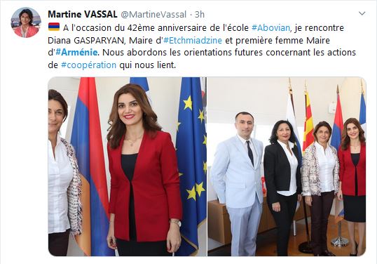 A l&rsquo;occasion du 42ème anniversaire de l&rsquo;école Abovian, je rencontre Diana GASPARYAN, Maire d&rsquo;Etchmiadzine