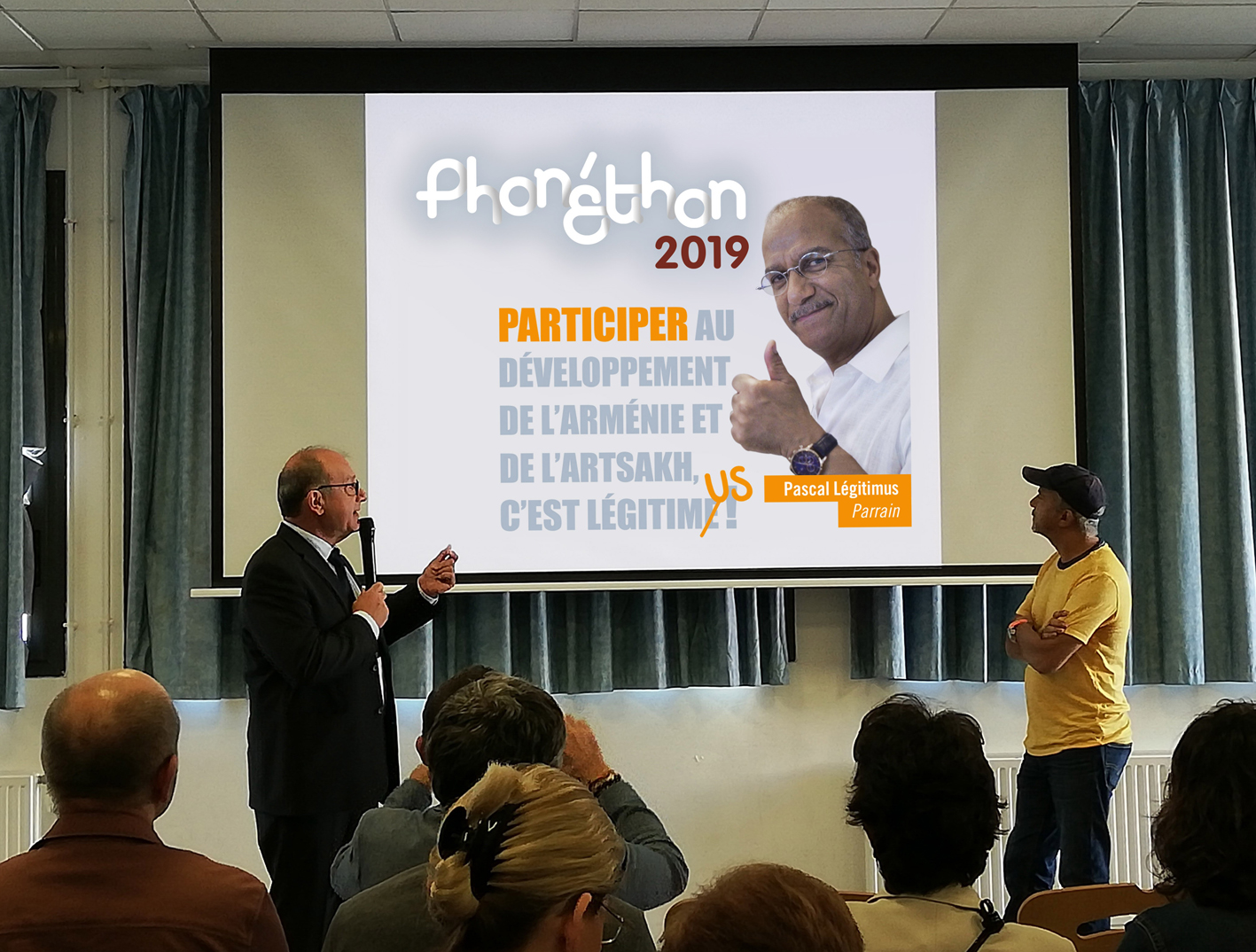 Pascal Légitimus, parrain du Phonéthon, rencontre les bénévoles et donateurs