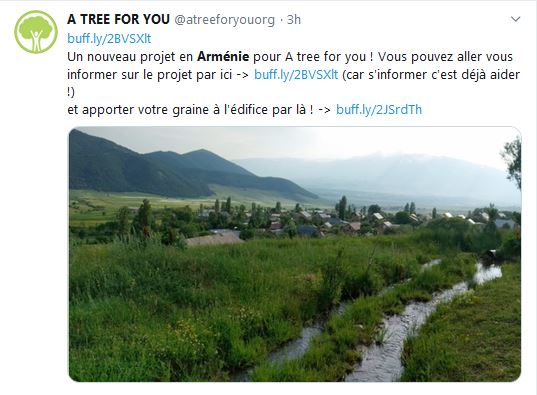 Un nouveau projet en Arménie pour A tree for you !