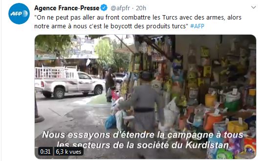 On ne peut pas aller au front combattre les Turcs avec des armes, alors notre arme à nous c&rsquo;est le boycott des produits turcs