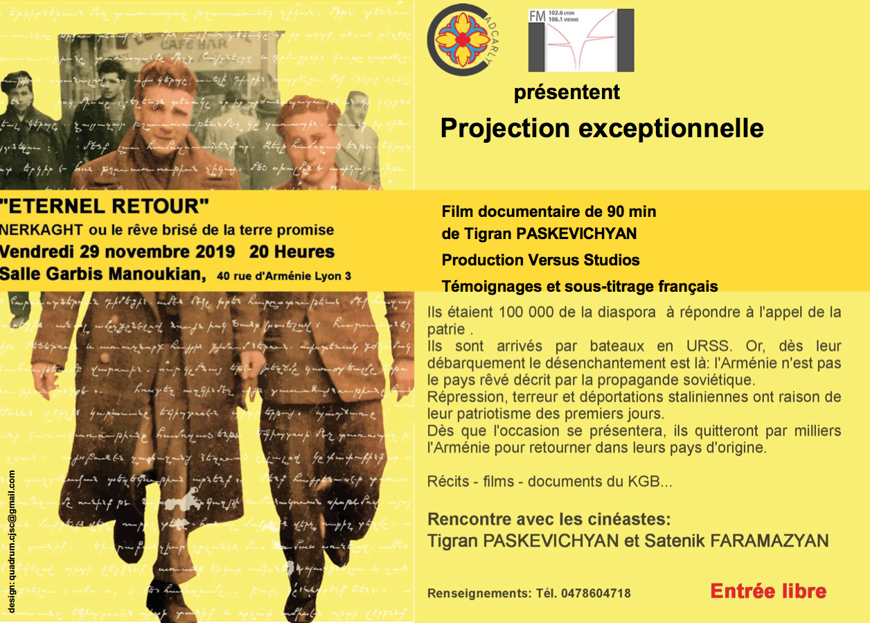Projection du film « L’éternel retour », réalisé par Tigran Paskevichyan