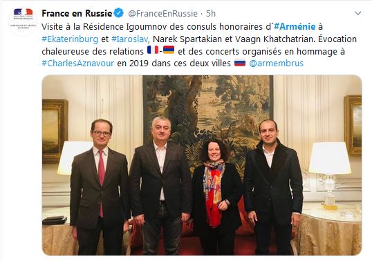 Visite à la Résidence Igoumnov des consuls honoraires d´Arménie