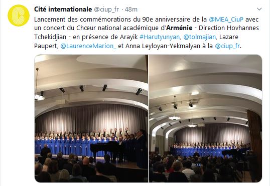 Lancement des commémorations du 90e anniversaire de la Maison des Etudiants Arméniens
