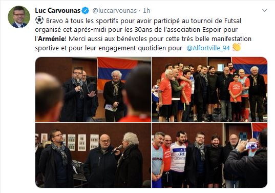 Bravo à tous les sportifs pour avoir participé au tournoi de Futsal organisé cet après-midi pour les 30 ans de l&rsquo;association Espoir pour l&rsquo;Arménie!