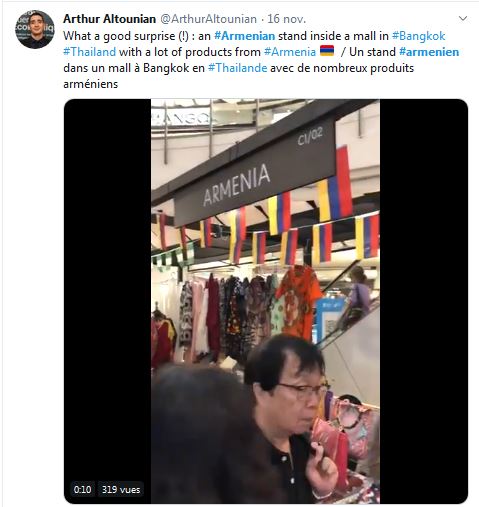 Un stand arménien dans un mall à Bangkok en Thailande avec de nombreux produits