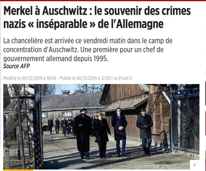 Merkel à Auschwitz : le souvenir des crimes nazis « inséparable » de l&rsquo;Allemagne