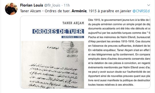 Taner Akcam – Ordres de tuer. Arménie, 1915 à paraître en janvier