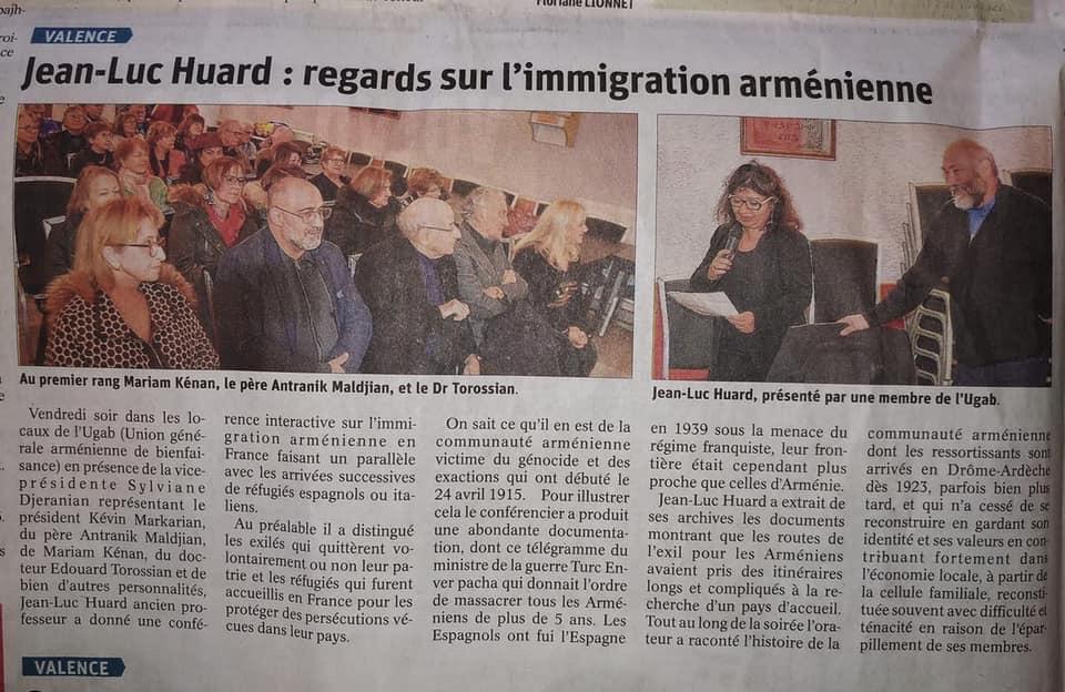 Jean-Luc Huard : regards sur l’immigration arménienne