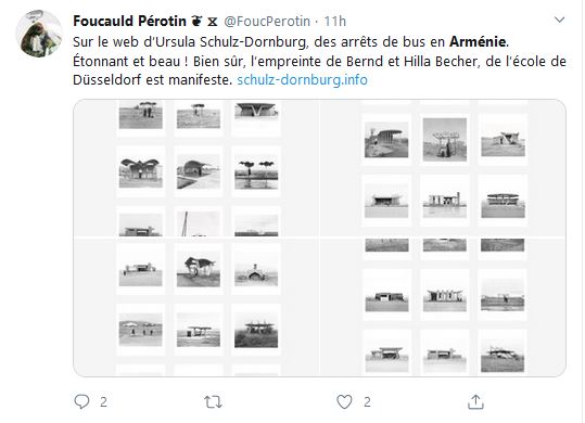 Sur le web d’Ursula Schulz-Dornburg, des arrêts de bus en Arménie