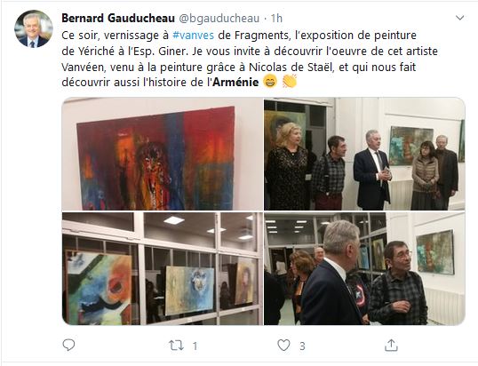 Ce soir, vernissage à vanves de Fragments, l’exposition de peinture de Yériché
