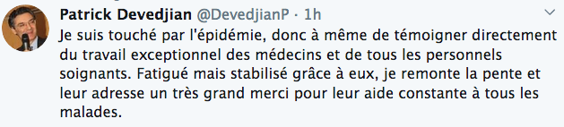 Patrick Devedjian « touché » par l’épidémie du COVID19