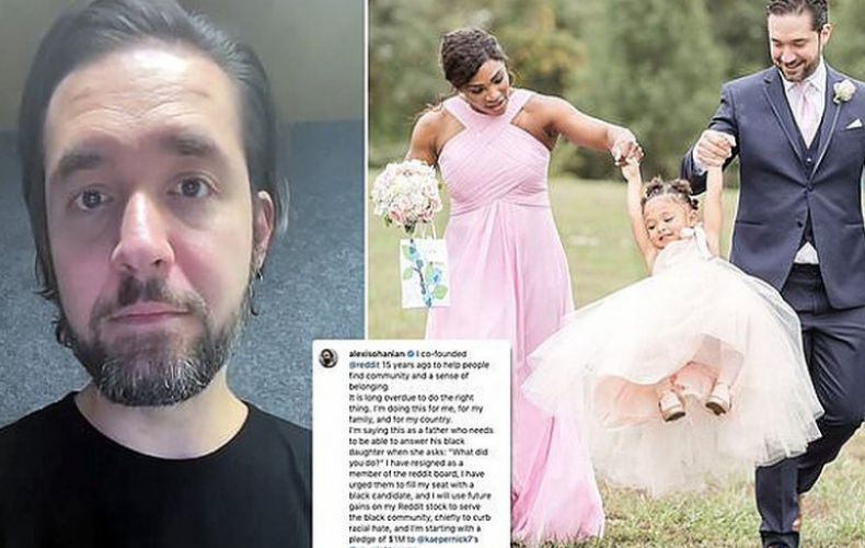 Par solidarité avec les noirs Américains l’arméno-américain Alexis Ohanian époux de Serena Williams se retire du Conseil d’administration de Reddit