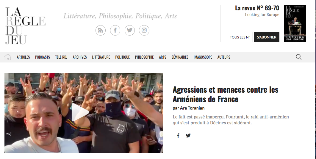 Agressions et menaces contre les Arméniens de France