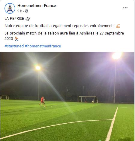 Notre équipe de football a également repris les entraînements