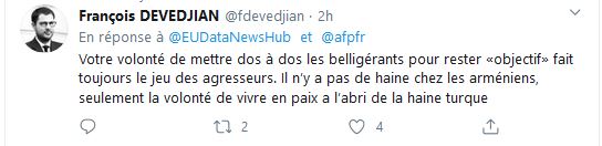 François DEVEDJIAN – Il n’y a pas de haine chez les arméniens