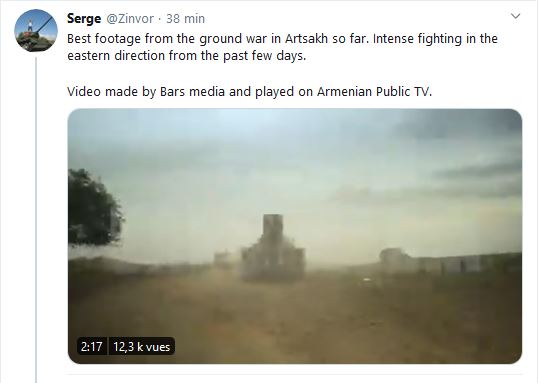 Meilleures images de la guerre terrestre en Artsakh à ce jour. Des combats intenses dans la direction orientale depuis quelques jours.