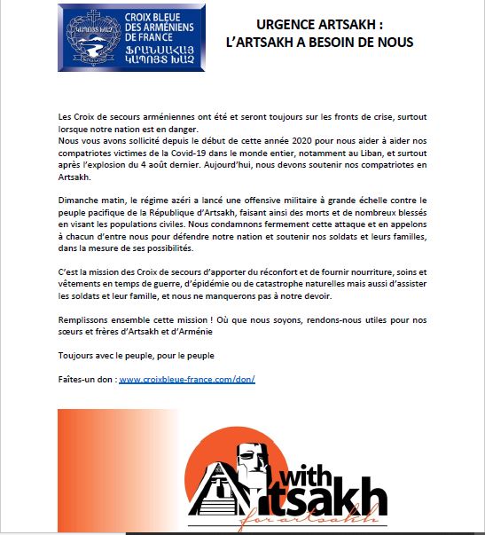 Urgence Artsakh : L’Artsakh a besoin de nous