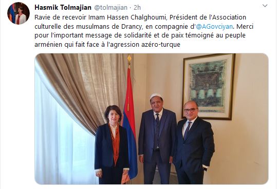 Hasmik Tolmajian – Ravie de recevoir Imam Hassen Chalghoumi