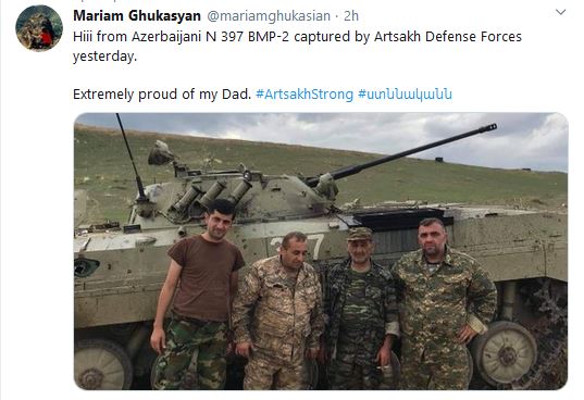 Un BMP-2 azéri capturé hier par les Forces de défense de l&rsquo;Artsakh