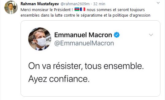 L&rsquo;ambassadeur azéri détourne un tweet d&rsquo;Emmanuel Macron