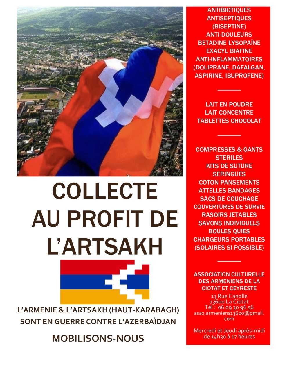 Collecte pour l’Artsakh