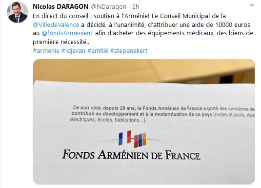 En direct du conseil : soutien à l’Arménie!