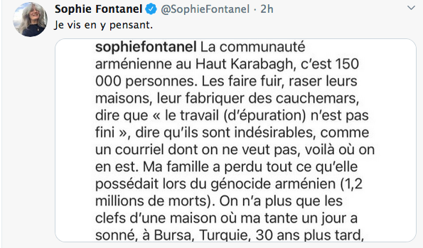 « Je vis en y pensant » : le message de soutien de Sophie Fontanel
