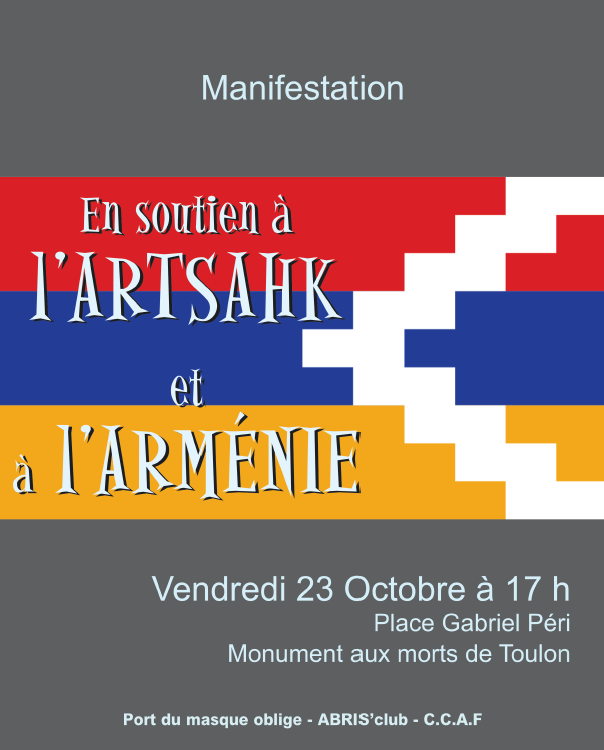 Manifestation à Toulon en soutien à l’Artsakh et à l’Arménie