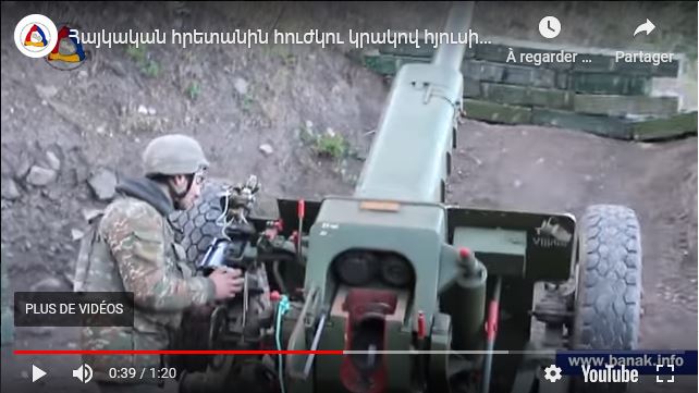 Vidéo. Actions de représailles de l&rsquo;artillerie arménienne