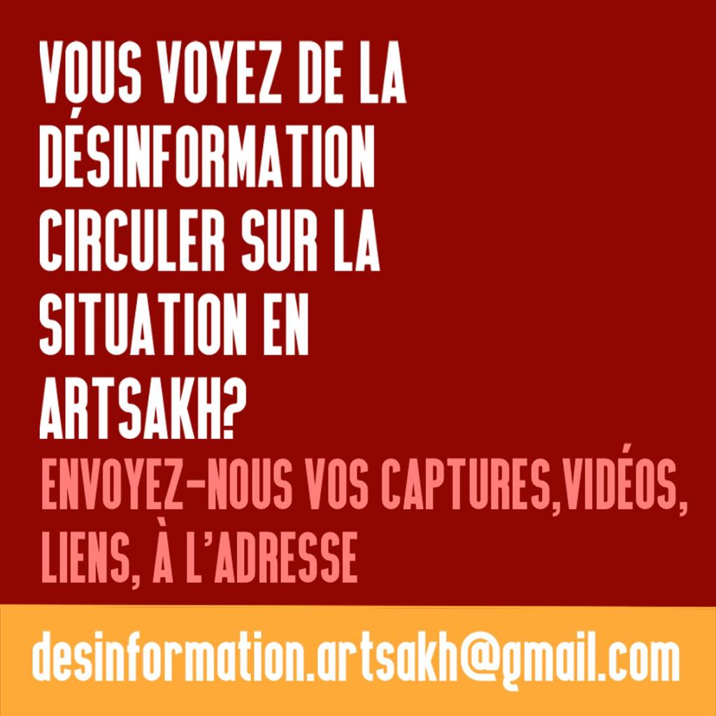 Un contact pour dénoncer la désinformation en Artsakh