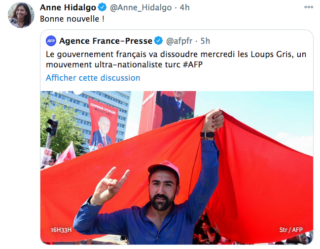 Dissolution des Loups-Gris : « Bonne nouvelle ! » pour Anne Hidalgo
