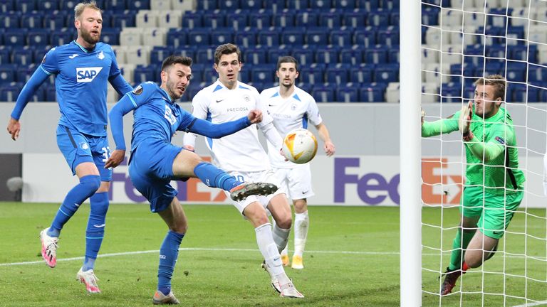 L’international arménien Sargis Adamyan auteur d’un doublé lors du match Hoffenheim-Slovan Liberec (5-0) en Europa League le dédié à l’Arménie et aux héros de l’Artsakh