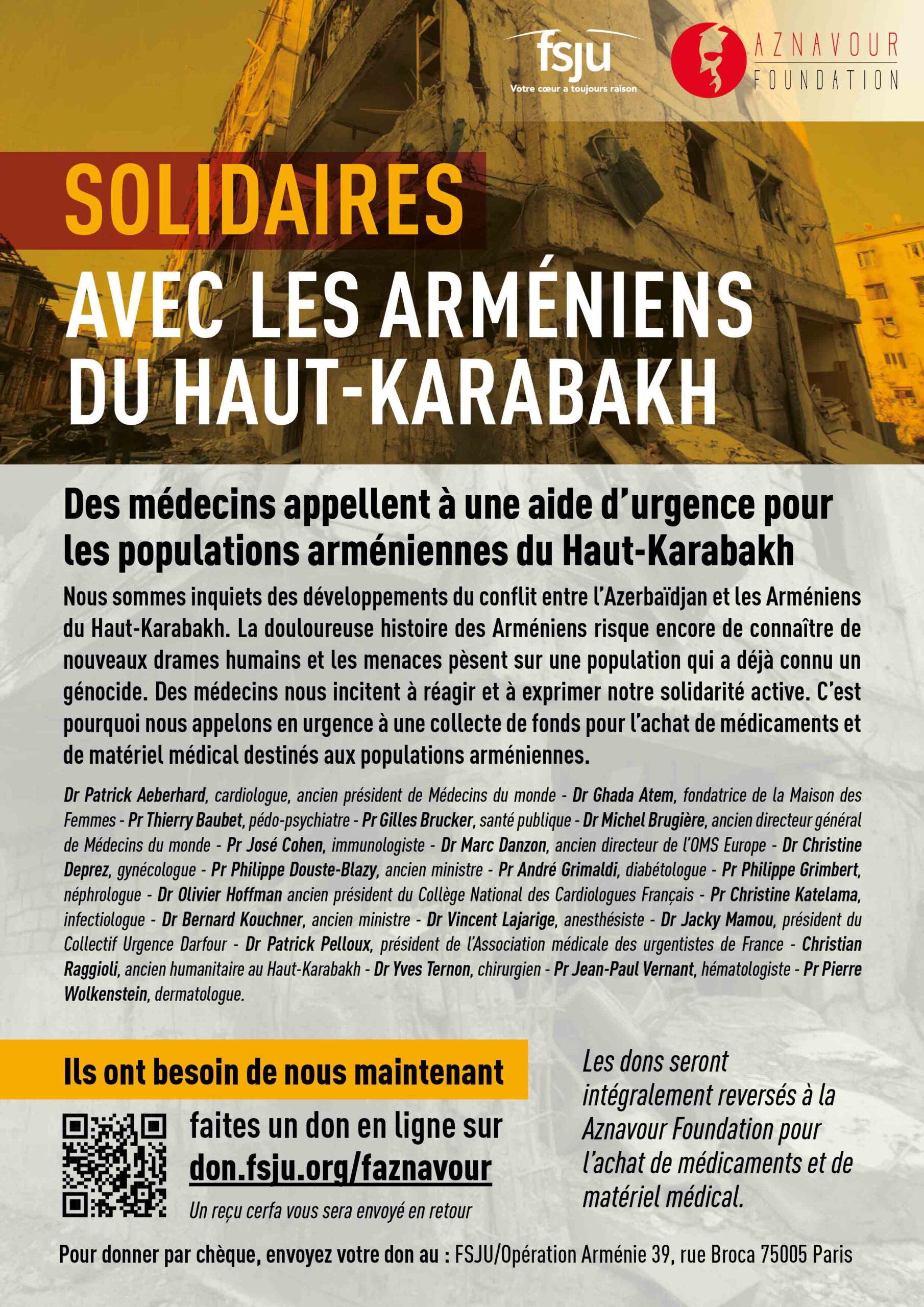 Solidaire avec les Arméniens du Haut-Karabakh