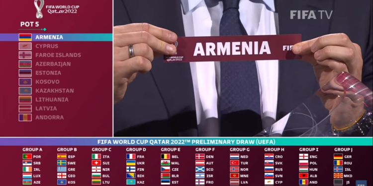 L’Arménie a déjà rencontré ses adversaires de son groupe pour les qualifications de la Coupe du monde 2022